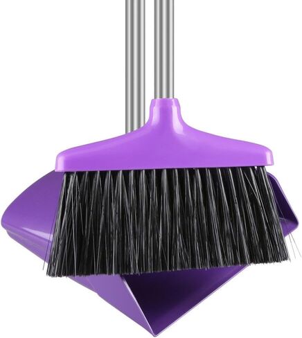 Broom with Dustpan Combo Set, Broom Dust Pan Set with 48inch Long Handle, Broom and Dustpan Set for Home, Kitchen, Office, Outdoor, Indoor - 3L Capacity, 10" Great Edge in Saudi Arabia