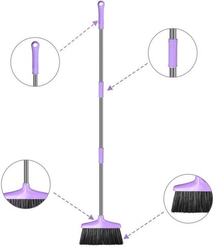 Broom with Dustpan Combo Set, Broom Dust Pan Set with 48inch Long Handle, Broom and Dustpan Set for Home, Kitchen, Office, Outdoor, Indoor - 3L Capacity, 10" Great Edge in Saudi Arabia