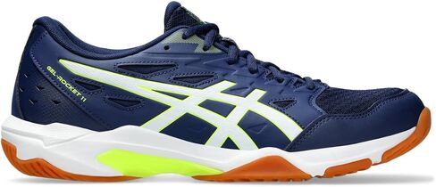 حذاء كرة الطائرة GEL-ROCKET 11 للرجال من ASICS، 8، PEACOAT/SHOCKING ORANGE in Saudi Arabia