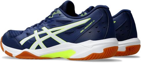 حذاء كرة الطائرة GEL-ROCKET 11 للرجال من ASICS، 8، PEACOAT/SHOCKING ORANGE in Saudi Arabia