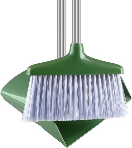 Broom with Dustpan Combo Set, Broom Dust Pan Set with 48inch Long Handle, Broom and Dustpan Set for Home, Kitchen, Office, Outdoor, Indoor - 3L Capacity, 10" Great Edge in Saudi Arabia