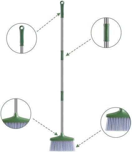 Broom with Dustpan Combo Set, Broom Dust Pan Set with 48inch Long Handle, Broom and Dustpan Set for Home, Kitchen, Office, Outdoor, Indoor - 3L Capacity, 10" Great Edge in Saudi Arabia