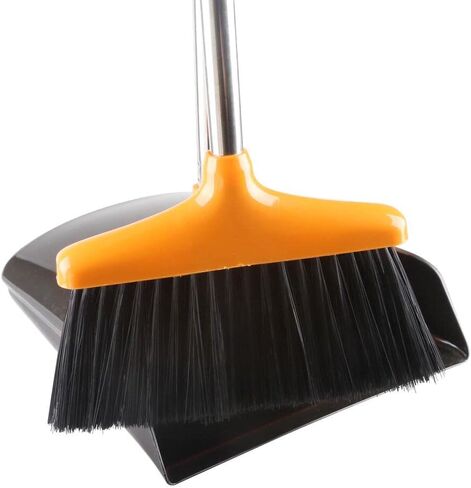 Broom with Dustpan Combo Set, Broom Dust Pan Set with 48inch Long Handle, Broom and Dustpan Set for Home, Kitchen, Office, Outdoor, Indoor - 3L Capacity, 10" Great Edge in Saudi Arabia