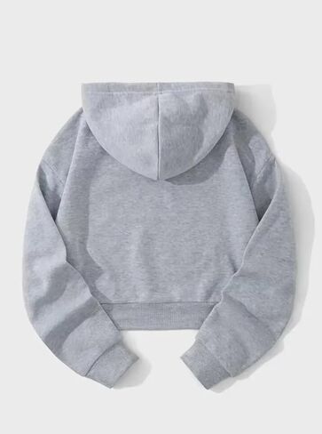 Hilinker Womens Graphic Long Sleeve Cropped Hoodies Drawstring Hooded Sweatshirt in Kuwait