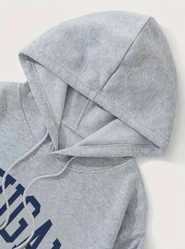 Hilinker Womens Graphic Long Sleeve Cropped Hoodies Drawstring Hooded Sweatshirt in Kuwait