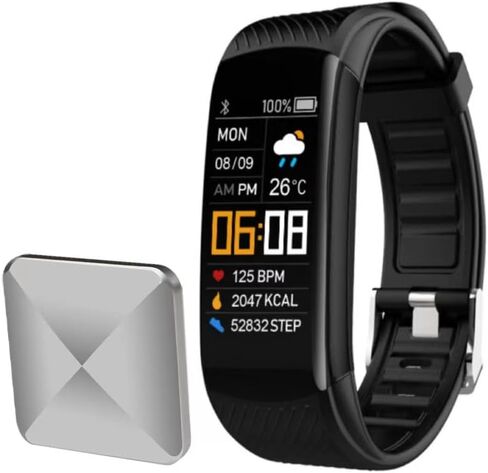 sanjimida Fitness Tracker Watch, Heart Rate Monitor, Sleep Tracker, Calorie Counter, Activity Tracker, Micro-USB Connected, Smartwatch for Men and Women (Black) in Saudi Arabia