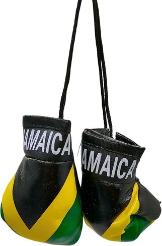 Boxing Gloves Car Hanging, Hanging Car Mirror Mini Boxing Gloves, Boxing Gloves Car Mirror Hanger, Flag Punching to Hang on (Jamaica (A Pair)) in Saudi Arabia