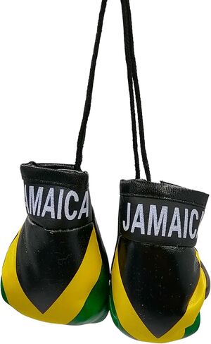 Boxing Gloves Car Hanging, Hanging Car Mirror Mini Boxing Gloves, Boxing Gloves Car Mirror Hanger, Flag Punching to Hang on (Jamaica (A Pair)) in Saudi Arabia