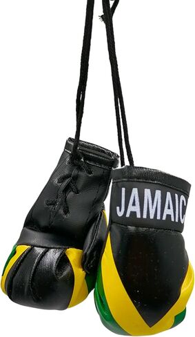 Boxing Gloves Car Hanging, Hanging Car Mirror Mini Boxing Gloves, Boxing Gloves Car Mirror Hanger, Flag Punching to Hang on (Jamaica (A Pair)) in Saudi Arabia
