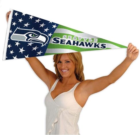 WinCraft Seattle Seahawks Nation USA Americana Stars and Stripes Pennant Banner Flag in Saudi Arabia