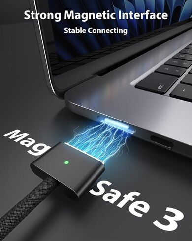 Amavasion 140W USB-C to Magnetic 3 Cable 6.6Ft, Compatible with MacBook Pro (14/16-inch, 2023), MacBook Pro (14/16-inch,2021), MacBook Air (13/15-inch, 2024/2022), MacBook Air (2023) in Saudi Arabia