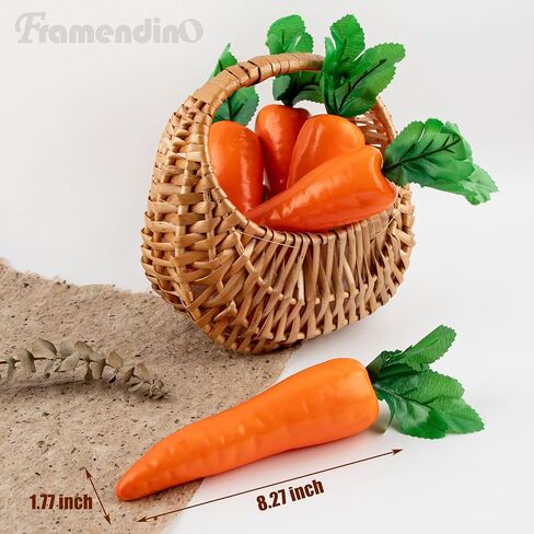 Framendino, 5 Pack Artificial Carrots Simulation Carrot Lifelike Vegetables Model for Home Kitchen Shop Supermarket Decor in Saudi Arabia
