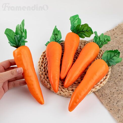 Framendino, 5 Pack Artificial Carrots Simulation Carrot Lifelike Vegetables Model for Home Kitchen Shop Supermarket Decor in Saudi Arabia