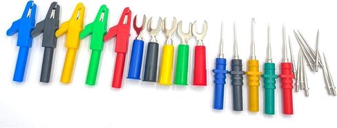 5PCS Male Banana Plug Silicone Test Leads Kit 5 Colors Silicone Lead Test Cable with Alligator Clips 4mm Fully Insulated Safety Shrouded Stackable Banana Connector for Multimeter in Saudi Arabia