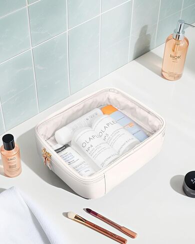 Small Clear Makeup Bags for Purse-Mini Clear Toiletry Bag,Travel Size Toiletries Clear Cosmetic Bags Travel Essentials Beach Bag Car Pool Accessories for Women Men (Mini White) in Kuwait