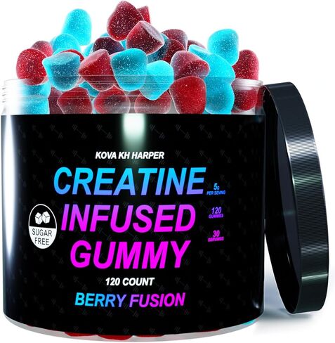 Creatine Monohydrate Gummies - Berry Fusion 5g Creatine Per Serving - 120 Count Vegan, Gluten-Free Sugar-Free, Natural Ingredients, Third-Party Tested, Supports Muscle Growth & Recovery in Saudi Arabia