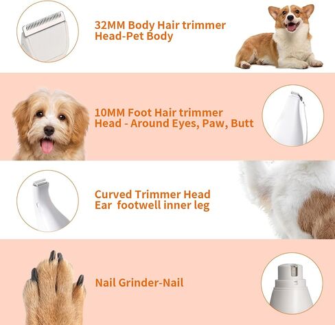 Dog Clippers for Grooming for Thick Heavy Coats, 5-Speed Low Noise High Power Dog Grooming Kit, Cordless Rechargeable Dog Hair Trimmer, Hair Clippers Set for Small & Large Dogs Cats Pets in Saudi Arabia