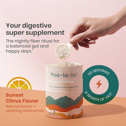 Fiber Powder Travel Kit - Bedtime Fiber Drink, Psyllium Husk & Calming Magnesium, Promote Overnight Digestion, Doctor Recommended - Sleep Better, Poop Better, Live Better - Citrus (30 Servings) in Saudi Arabia