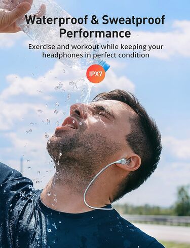 Bluetooth Headphones, Bluetooth 5.2 Stereo aptX Wireless Earbuds Bass Magnetic IPX7 Waterproof Open Earbuds Bulit-in Mic with 24H Playtime, Lightweight Neckband Earphones for Sport, Gym, Running in Saudi Arabia