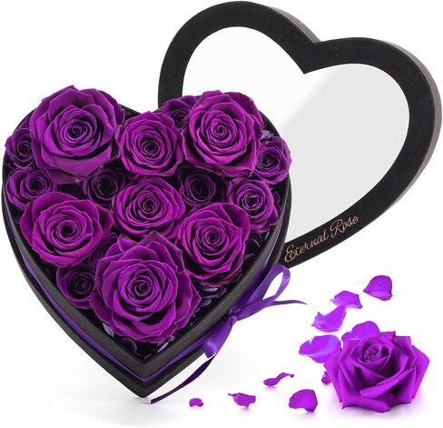 هدايا عيد الأم من CITYLOVE للأم، 16 قطعة من الورود على شكل قلب، صندوق على شكل قلب، زهور أبدية محفوظة للنساء، هدايا عيد الأم للزوجة والجدة in Saudi Arabia