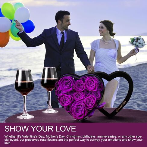 هدايا عيد الأم من CITYLOVE للأم، 16 قطعة من الورود على شكل قلب، صندوق على شكل قلب، زهور أبدية محفوظة للنساء، هدايا عيد الأم للزوجة والجدة in Saudi Arabia