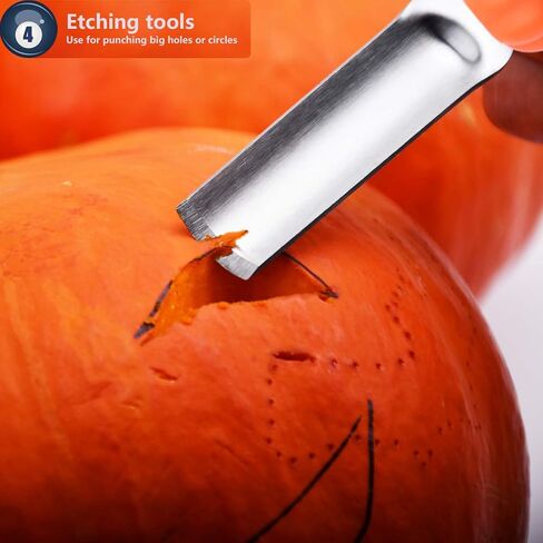 5-Piece Pumpkin Carving Kit Tools Halloween, Professional Heavy Duty Carving Set, Stainless Steel Tools Carving Kit for Halloween Decoration Jack-O-Lanterns, Gift for Halloween in Saudi Arabia