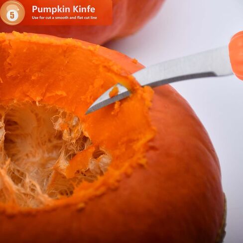 5-Piece Pumpkin Carving Kit Tools Halloween, Professional Heavy Duty Carving Set, Stainless Steel Tools Carving Kit for Halloween Decoration Jack-O-Lanterns, Gift for Halloween in Saudi Arabia