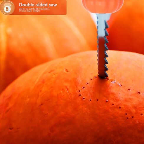 5-Piece Pumpkin Carving Kit Tools Halloween, Professional Heavy Duty Carving Set, Stainless Steel Tools Carving Kit for Halloween Decoration Jack-O-Lanterns, Gift for Halloween in Saudi Arabia