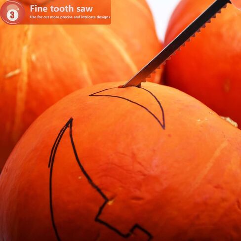 5-Piece Pumpkin Carving Kit Tools Halloween, Professional Heavy Duty Carving Set, Stainless Steel Tools Carving Kit for Halloween Decoration Jack-O-Lanterns, Gift for Halloween in Saudi Arabia