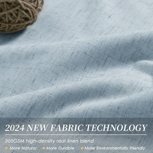 BOODII Sage Green Linen Blackout Curtains Thermal Insulated 120 Inch 100% Complete Black Out Window Curtains Back Tab Linen Textured Neutral Farmhouse Living Room Darkening Drapes High Ceiling Length in Saudi Arabia
