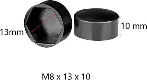 50 Pcs Black Hex Nut Covers, M6 Plastic Nut Caps, Nut Protection Caps for Hex Hexagon Nuts in Saudi Arabia