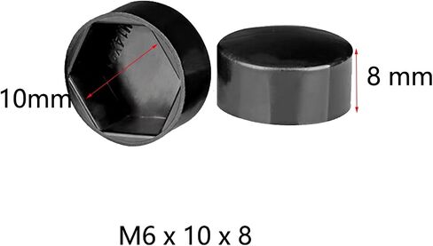 50 Pcs Black Hex Nut Covers, M6 Plastic Nut Caps, Nut Protection Caps for Hex Hexagon Nuts in Saudi Arabia