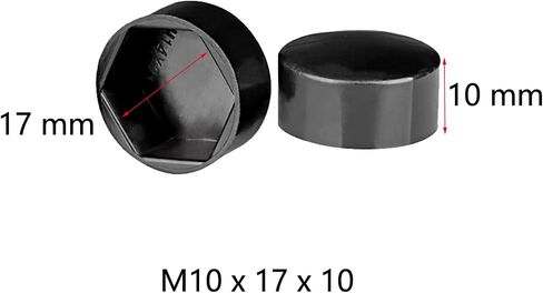 50 Pcs Black Hex Nut Covers, M6 Plastic Nut Caps, Nut Protection Caps for Hex Hexagon Nuts in Saudi Arabia