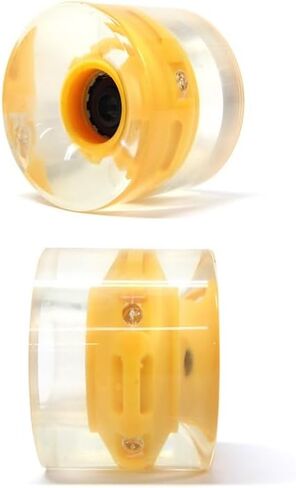 Buzrun Skateboard LED Yellow Glowing Wheels Set of 4, standard in Saudi Arabia
