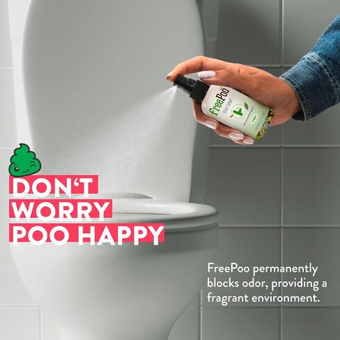 FreePoo - مجموعة معطر المرحاض باللافندر وعشب الليمون - مانع روائح ما قبل البراز، رذاذ الحمام العطري، مزيل الروائح الكريهة للقعادة، معطر الهواء - زيوت طبيعية، مجموعة أدوات النظافة الأساسية - 2 × 2.0 أونصة in Saudi Arabia