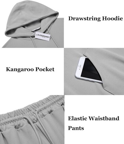 COOFANDY Men's Tracksuit 2 Piece Hoodie Athletic Sweatsuits Casual Jogging Suit Sets in Saudi Arabia