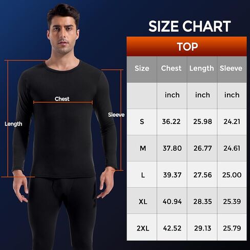 Men's Thermal Shirt 1/2/4 Pcs Fleece Lined Long Sleeve Tops Athletic Base Layer Long John Shirts for Men in Kuwait