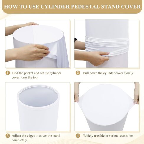 Cylinder Stand Cover Set of 3 Gold Spandex Cylinder Pedestal Stand Covers for Bridal Baby Shower Flexible Cylinder Stand Covers for Cylinder Stand Cover Set for Wedding Party Decorations in Saudi Arabia