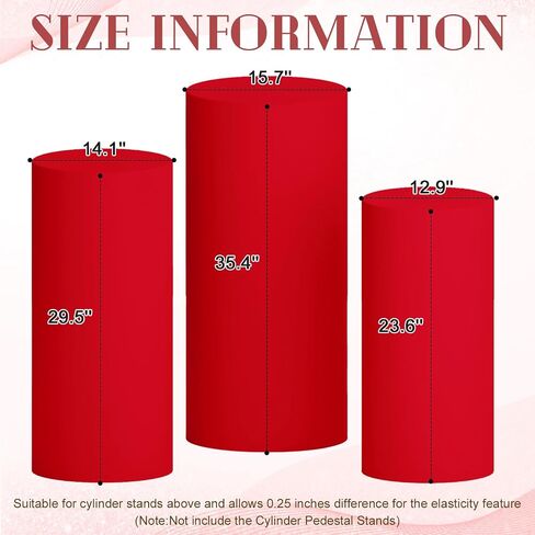 Cylinder Stand Cover Set of 3 Gold Spandex Cylinder Pedestal Stand Covers for Bridal Baby Shower Flexible Cylinder Stand Covers for Cylinder Stand Cover Set for Wedding Party Decorations in Saudi Arabia
