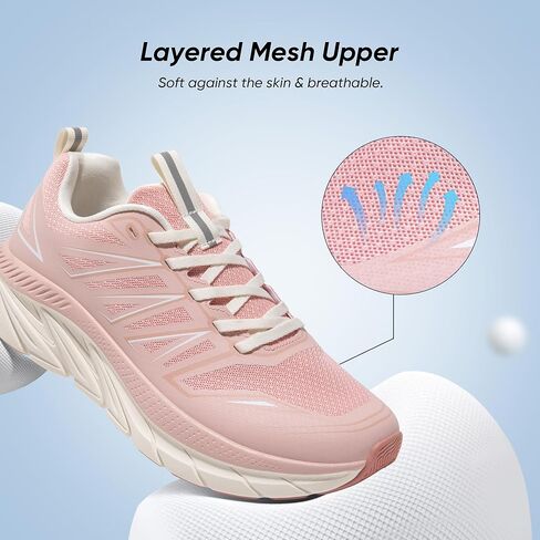 حذاء مشي نسائي NORTIV 8 للجري ActiveSwift مريح للتنس ومسامي وغير قابل للانزلاق رياضي وتمارين الصالة الرياضية والتدريب المتقاطع. in Kuwait