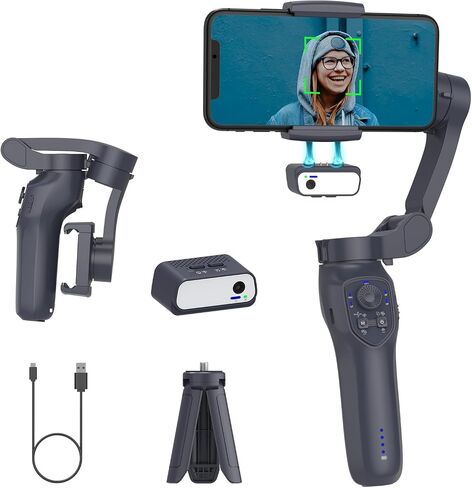L7C Pro, Gimbal stabilizer for iphone, Phone Stabilizer for Video Recording with Face/Object Tracking, 3-Axis Gimbal for Android & iPhone 15 Pro Max, Foldable iPhone Gimbal Vlog Recording in Saudi Arabia