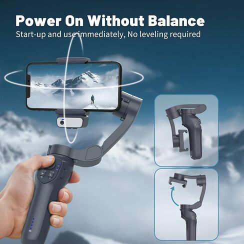 L7C Pro, Gimbal stabilizer for iphone, Phone Stabilizer for Video Recording with Face/Object Tracking, 3-Axis Gimbal for Android & iPhone 15 Pro Max, Foldable iPhone Gimbal Vlog Recording in Saudi Arabia