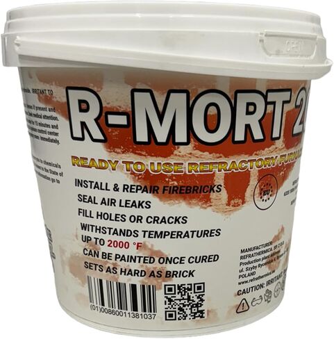 R-Mort 2000 أسمنت الفرن الحراري لربط العناصر المقاومة للحرارة، والعزل الحراري، وإصلاح مفاصل البناء المقاومة للحرارة، وإصلاح الأضرار الطفيفة والشقوق، في البطانات المقاومة للحرارة - 74 أونصة سائلة. in Saudi Arabia