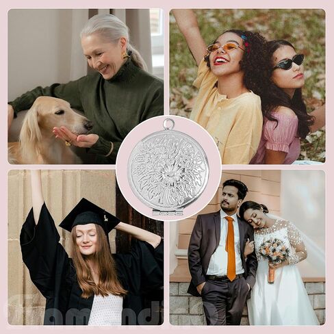 Framendino, 20 Pack Silver Stainless Steel Locket Charms Flat Round Photo Frame Charm Locket Pendants for DIY Memorial Necklace Jewelry Making in Kuwait
