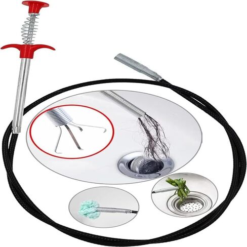 Lihu 360 ° Activity Toilet Plunger Blaster Pick Up Reacher Tool, Clogged Pipe,Sewer,Floor Drain Unclog,To Bathroom Toilet Unblocker Sink Plunger Plumbing Kitchen Sink 24 inch. in Saudi Arabia