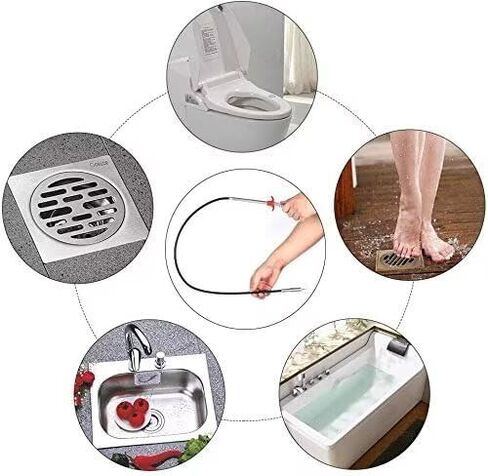 Lihu 360 ° Activity Toilet Plunger Blaster Pick Up Reacher Tool, Clogged Pipe,Sewer,Floor Drain Unclog,To Bathroom Toilet Unblocker Sink Plunger Plumbing Kitchen Sink 24 inch. in Saudi Arabia