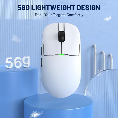 AJAZZ X AJ159 Gaming Mouse with Magnetic RGB Charging Dock,2.4G Wireless Gaming Mouse PAW3395 Sensor 26K DPI,1K Polling,6 Programmable Buttons,Ergonomic Computer Mice USB3.0 for PC/MAC in Kuwait