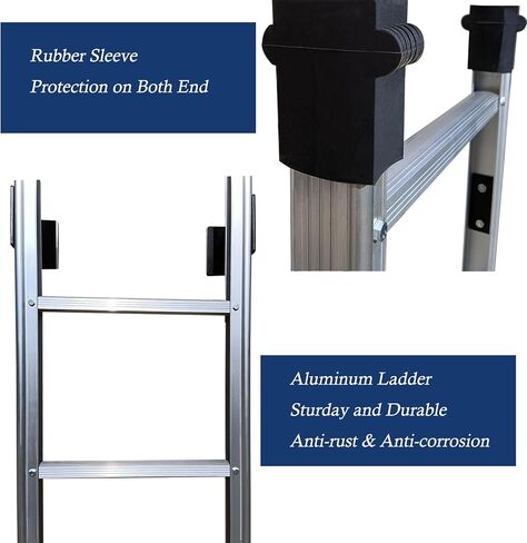 Basement Ladder 8 Rung, 88in H Aluminum Window Well Ladder, Fire Escape Ladder in Humid Environments with Load Capacity up to 500lbs Egress Ladder, Escape Ladder or Bunk Bed Ladder in Saudi Arabia