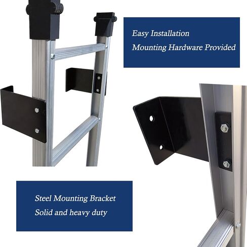 Basement Ladder 8 Rung, 88in H Aluminum Window Well Ladder, Fire Escape Ladder in Humid Environments with Load Capacity up to 500lbs Egress Ladder, Escape Ladder or Bunk Bed Ladder in Saudi Arabia