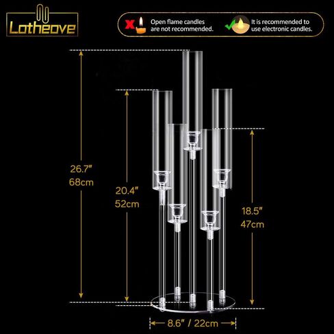 Taper Candlestick Holders for Table Centerpiece, Acrylic Candle Holder for Taper Candles, Clear Candlestick Holder, for Wedding, Party, Dining Table, Halloween, Christmas Anniversary Decor in Saudi Arabia